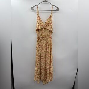 Vanilla Star‎ Floral Maxi Dress in Yellow and Pink